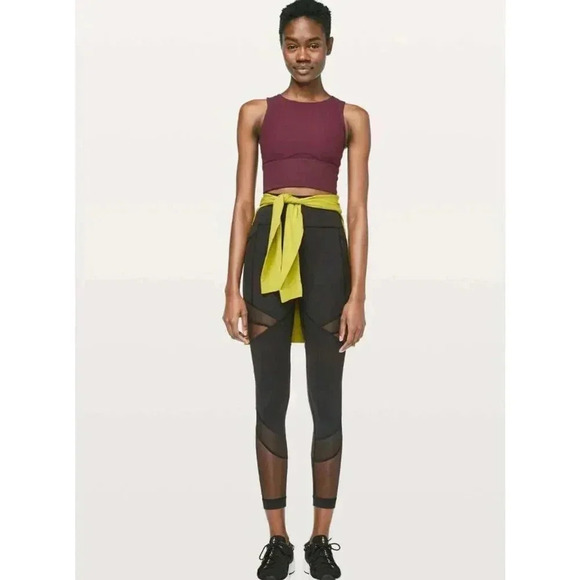 Lululemon Women's Black Forget the sweat Ankle Leggings Size 4 Mesh Activewear - Picture 2 of 11